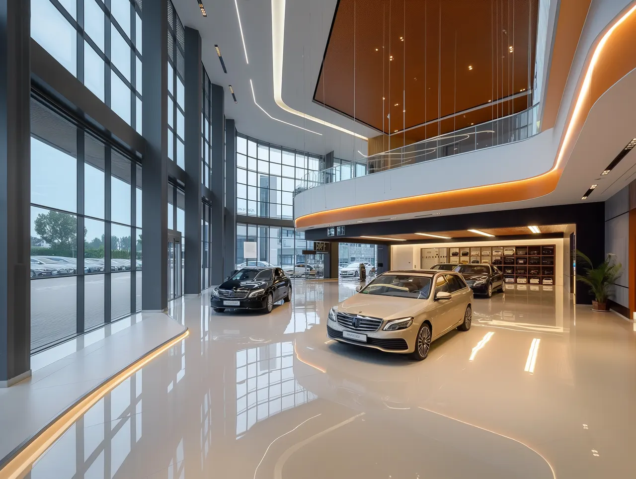 Showroom auto modern cu structură metalică în Piatra Neamț