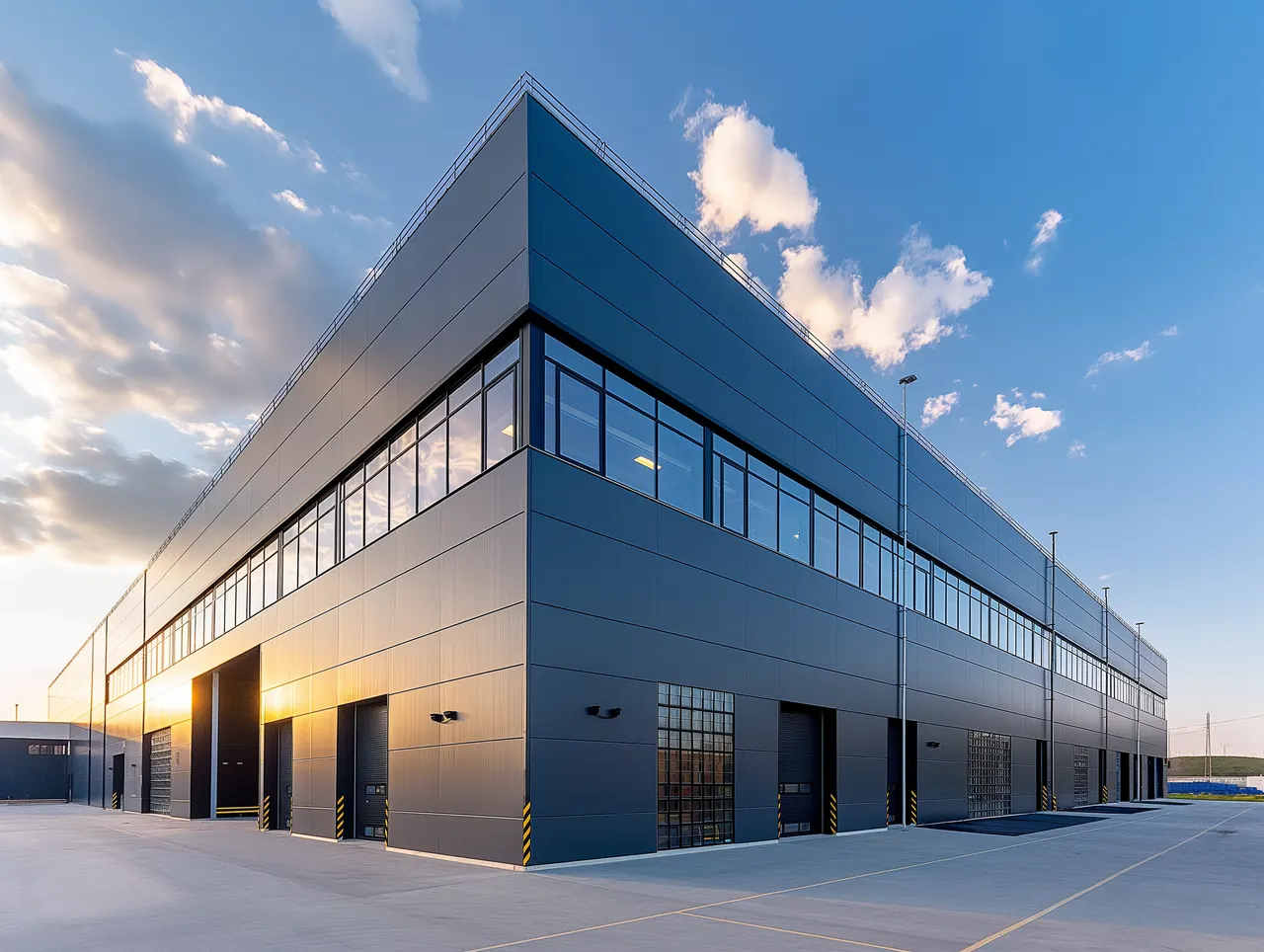 Hală metalică pentru depozitare și logistică cu deschideri mari